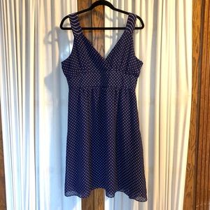GAP navy blue polka dot v-neck tank dress